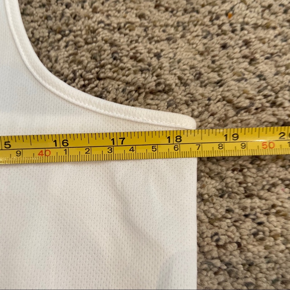 Adidas White Yellow Stripe Athletic Workout Tank Top Shirt Large - Picture 6 of 11
